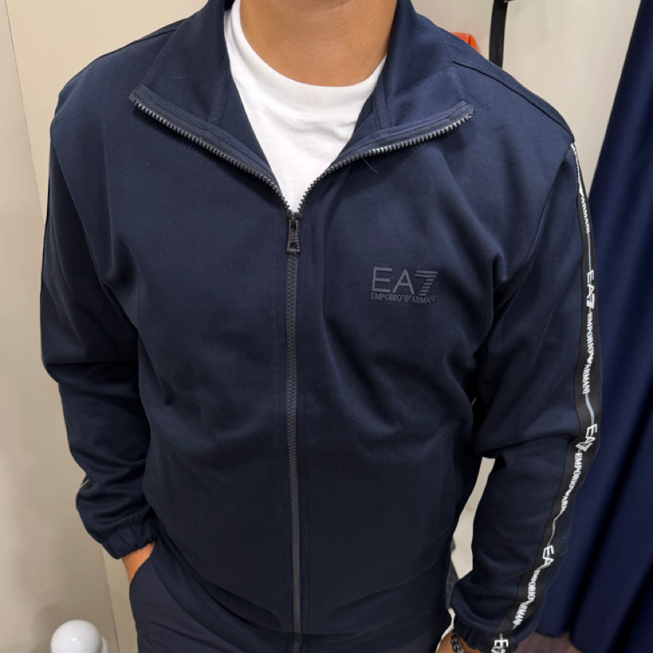 Emporio Armani Kol Detay Premium Fermuarlı Hırka Lacivert