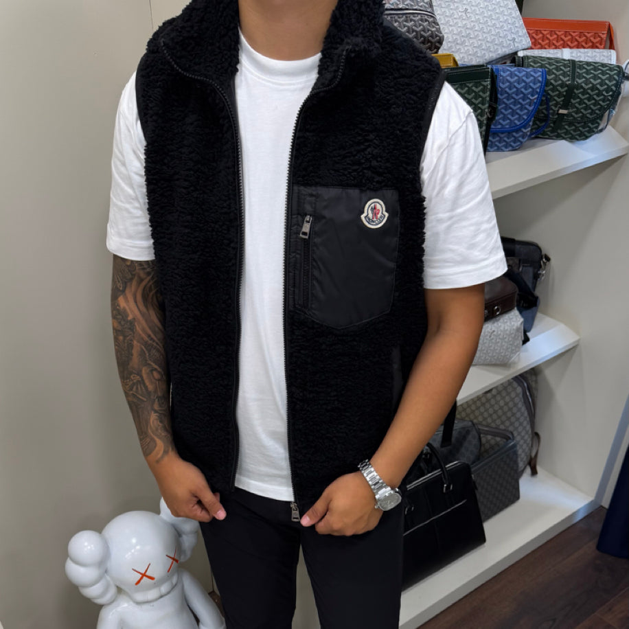 Moncler Peluş Premium Yelek Siyah