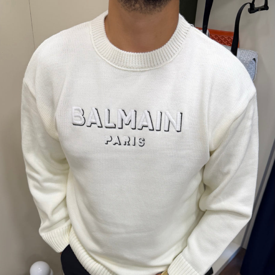 Balmain Örme Kazak Beyaz
